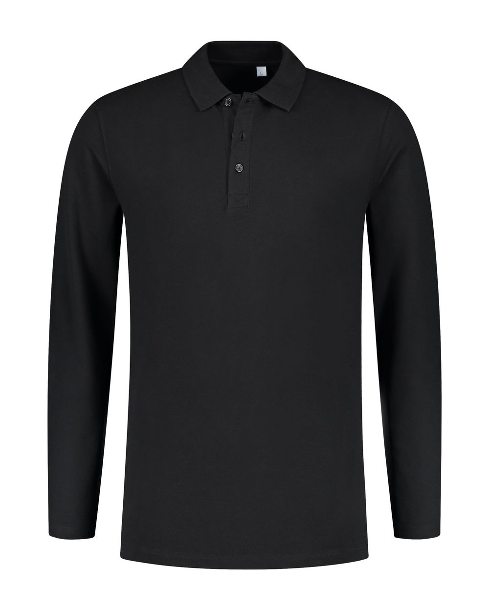 L&S BASIC COTTON ELASTANE POLO LONG SLEEVES