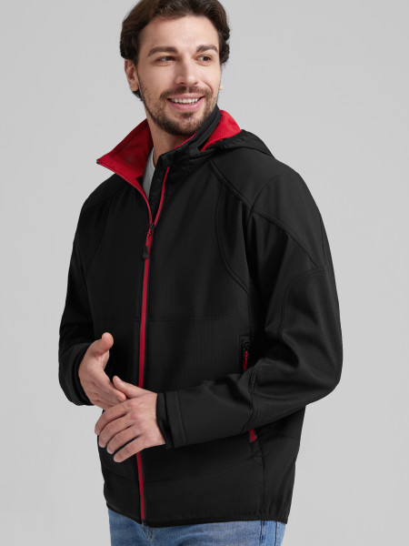 Venture Pro Multi Stretch Soft Shell Jacket  Black-Red  Male