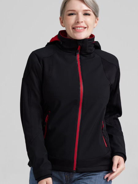 Venture Pro Multi Stretch Soft Shell Jacket  Black-Red  Female